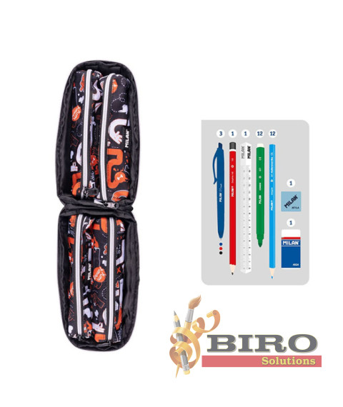 Penar școlar Milan "Fingers" cu 4 compartiment, echipat